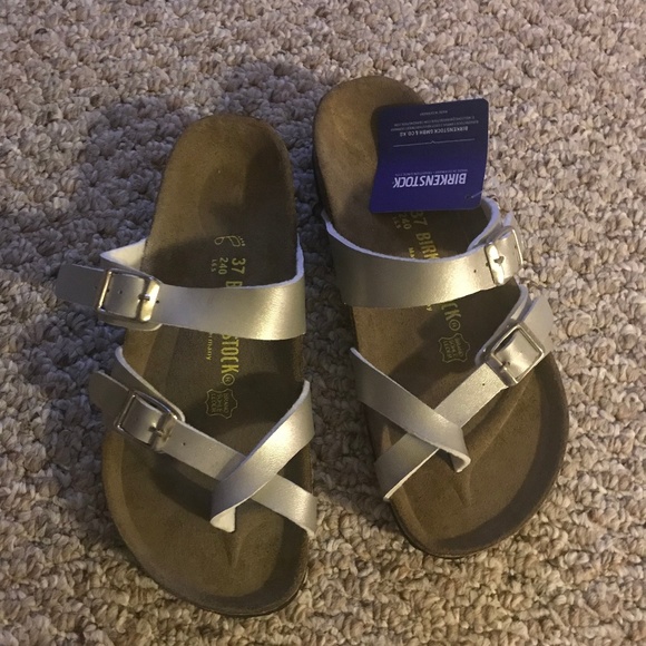 birkenstock gizeh graceful silver